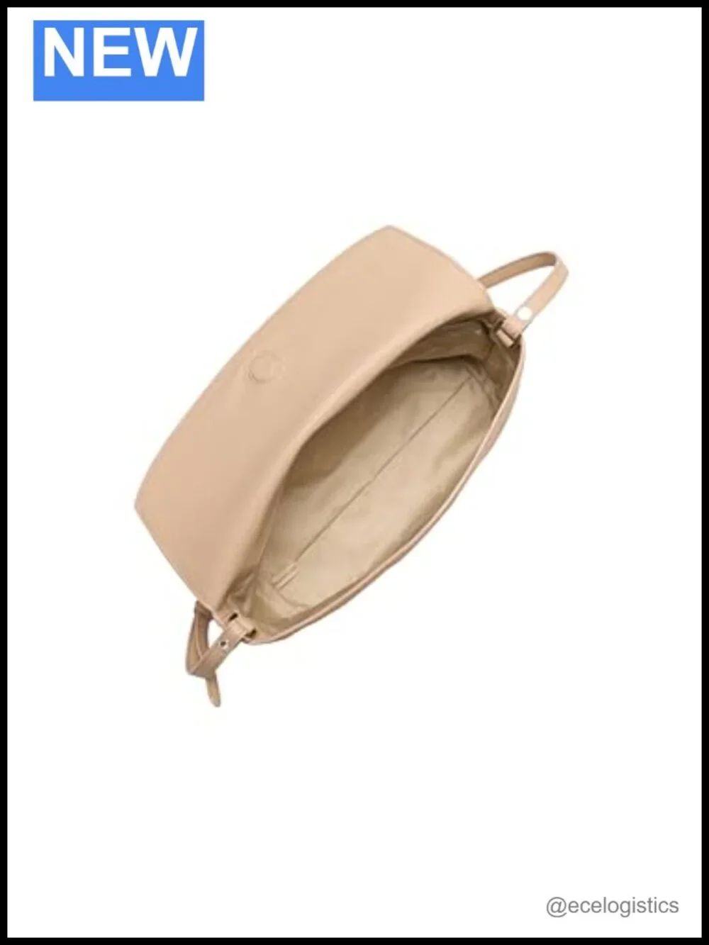 Leather Clutch with Magnetic Flap, Adjustable Shoulder Strap, Interior Zip